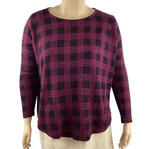 Lane Bryant Sweater Size 14/16 Purple Plaid Pullover